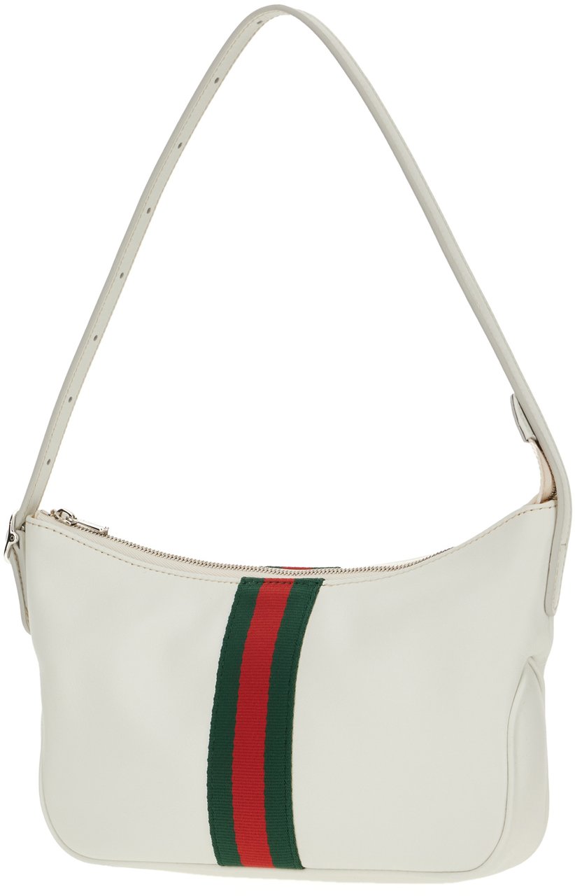 Gucci Gucci White leather small Lunetta shoulder bag Wit