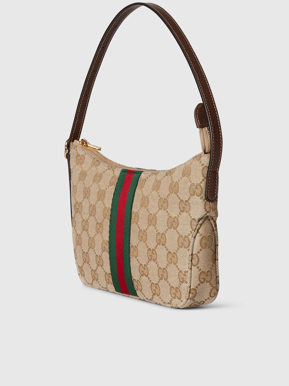 Gucci Beige Canvas Crossbody Bag with Monogram Pattern Neutraal