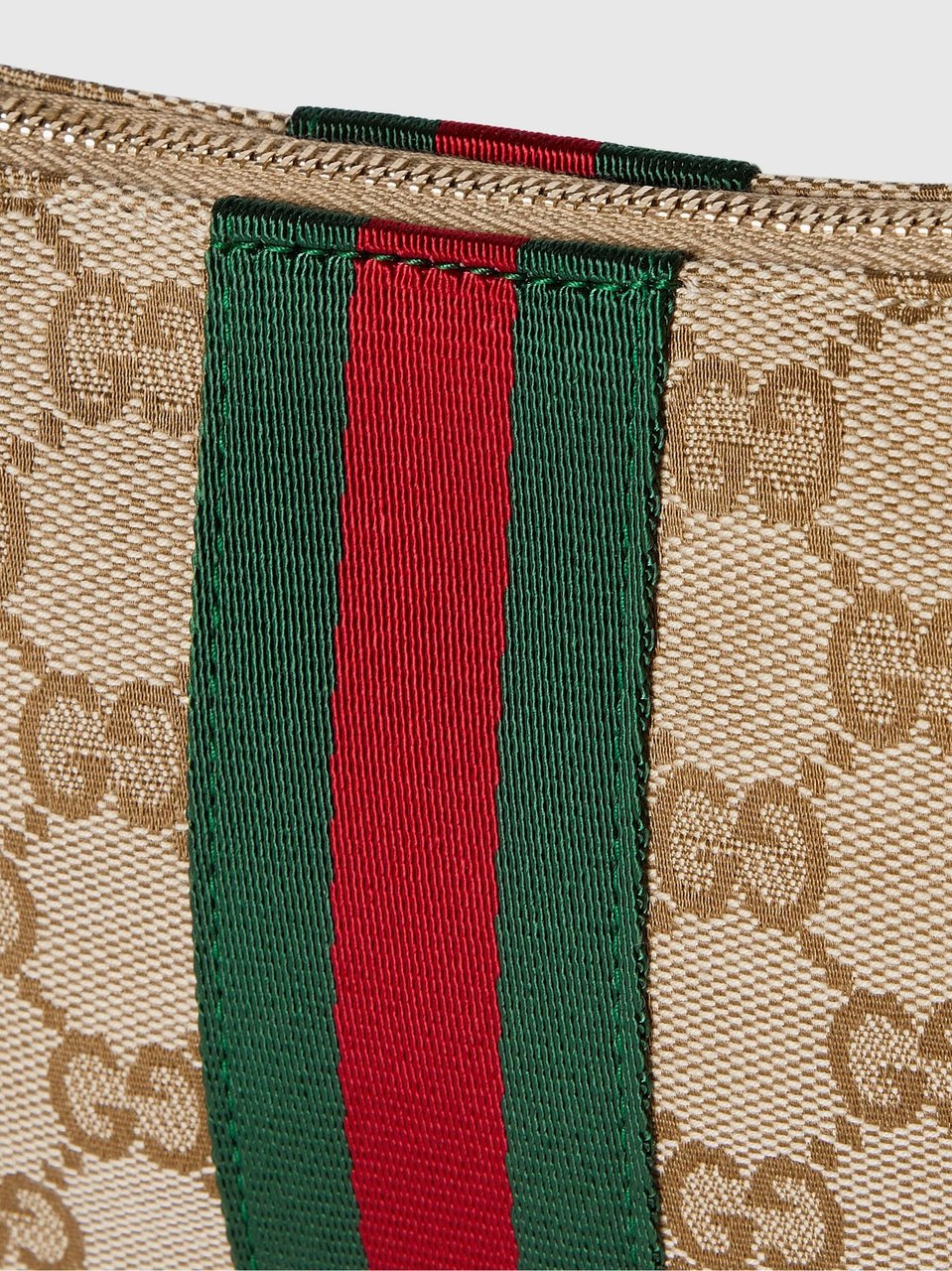 Gucci Beige Canvas Crossbody Bag with Monogram Pattern Neutraal