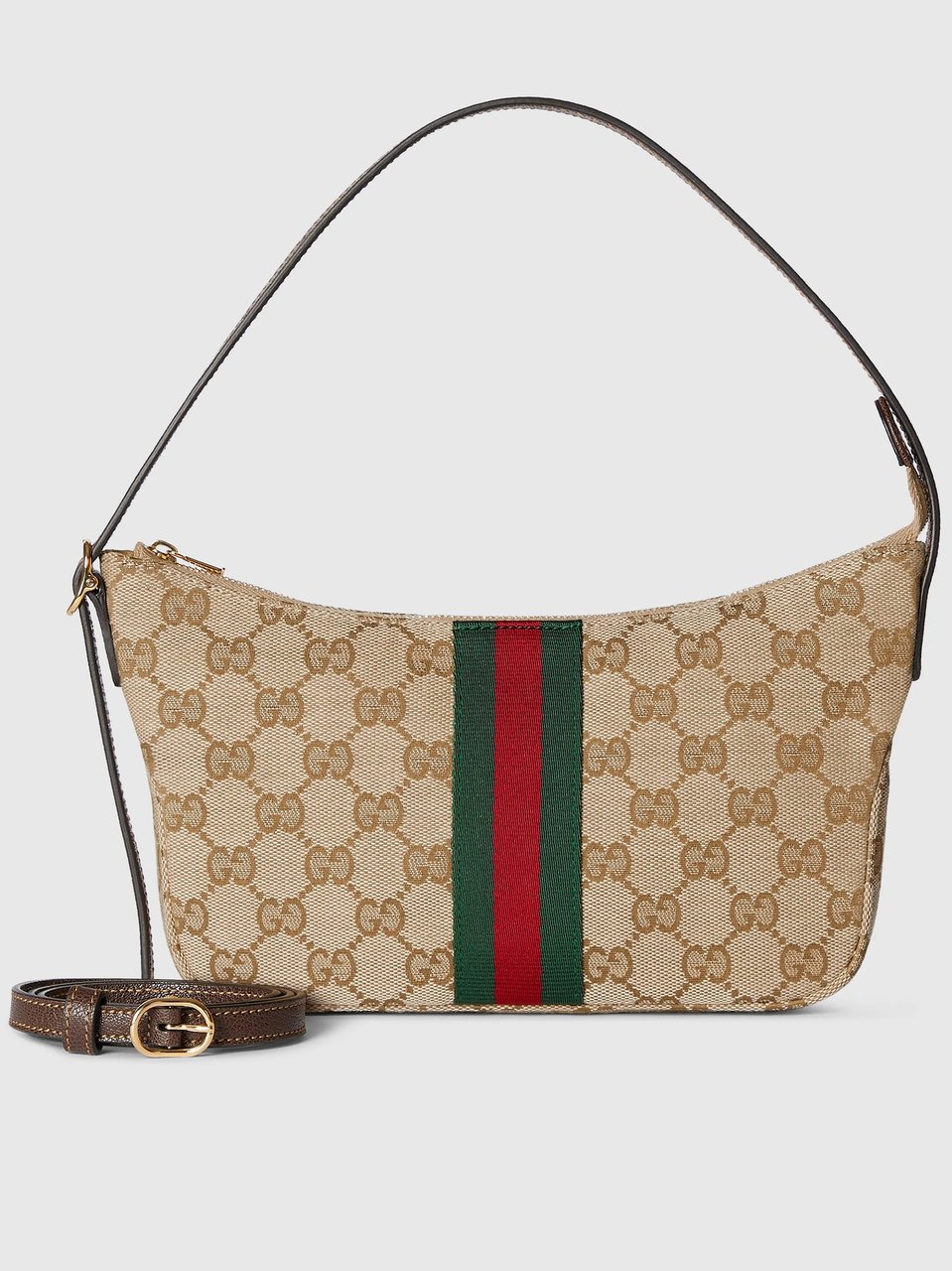 Gucci Beige Canvas Crossbody Bag with Monogram Pattern Neutraal