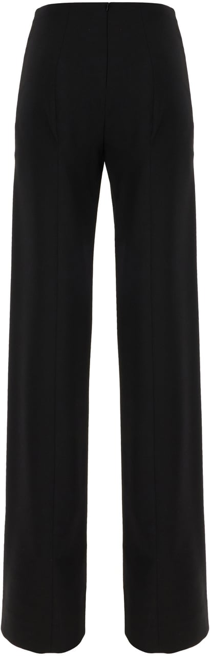 Gucci Black stretch wool blend wide-leg pant Zwart