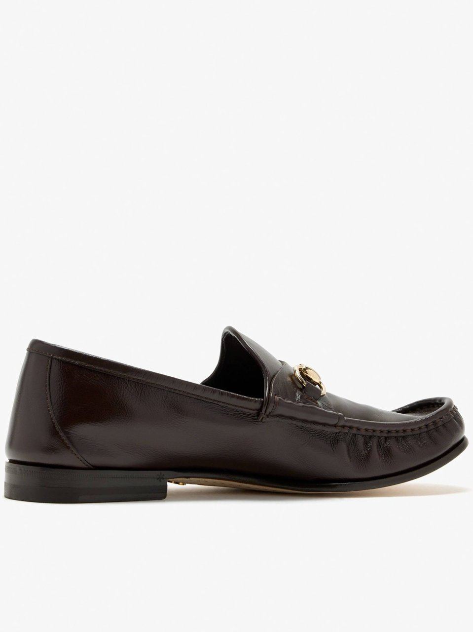 Gucci Polished Leather Loafers with Gold-Tone Horsebit Detail Zwart