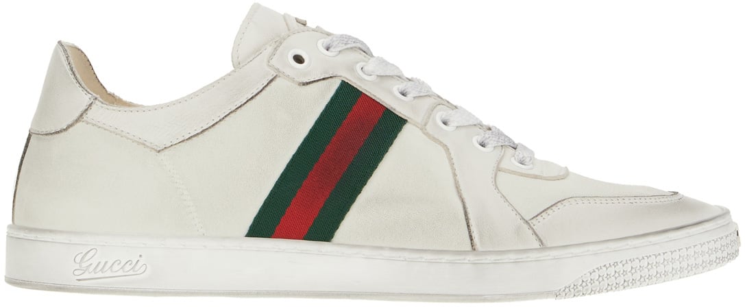 Gucci Gucci White leather Stretch sneakers Wit