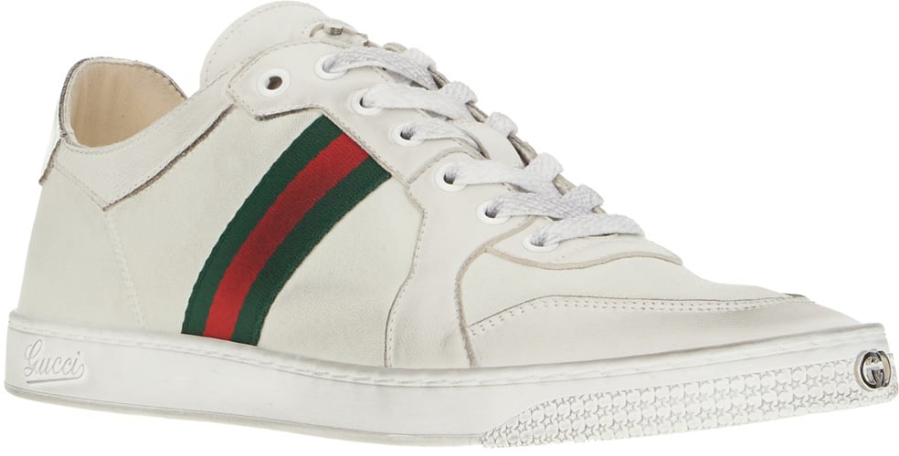 Gucci Gucci White leather Stretch sneakers Wit
