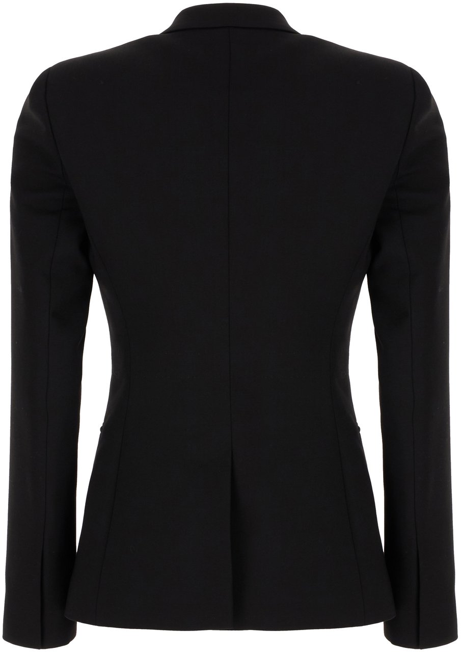 Gucci Gucci Black stretch wool blend blazer Zwart