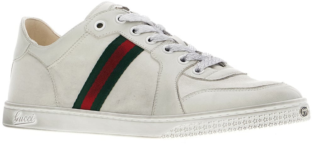 Gucci Gucci White leather Stretch sneakers Wit