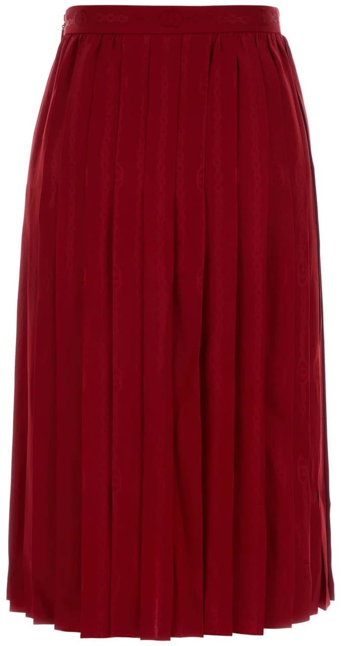 Gucci Red Skirt Satin Midi Bottom Rood