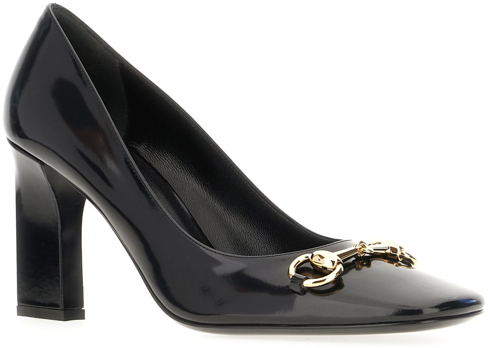 Gucci Gucci Black leather Signora pumps Zwart