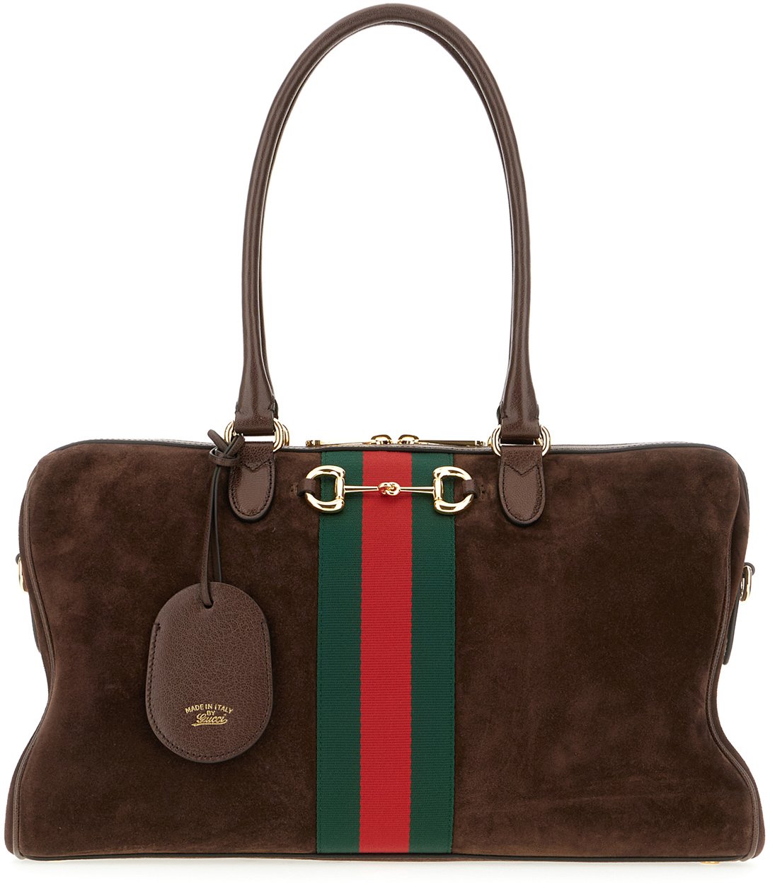 Gucci Gucci Brown suede large Borsetto shopping bag Bruin