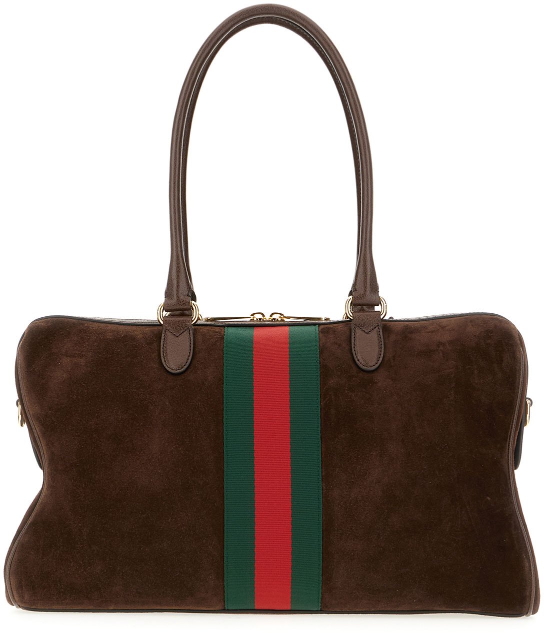 Gucci Brown suede large Borsetto shopping bag Bruin