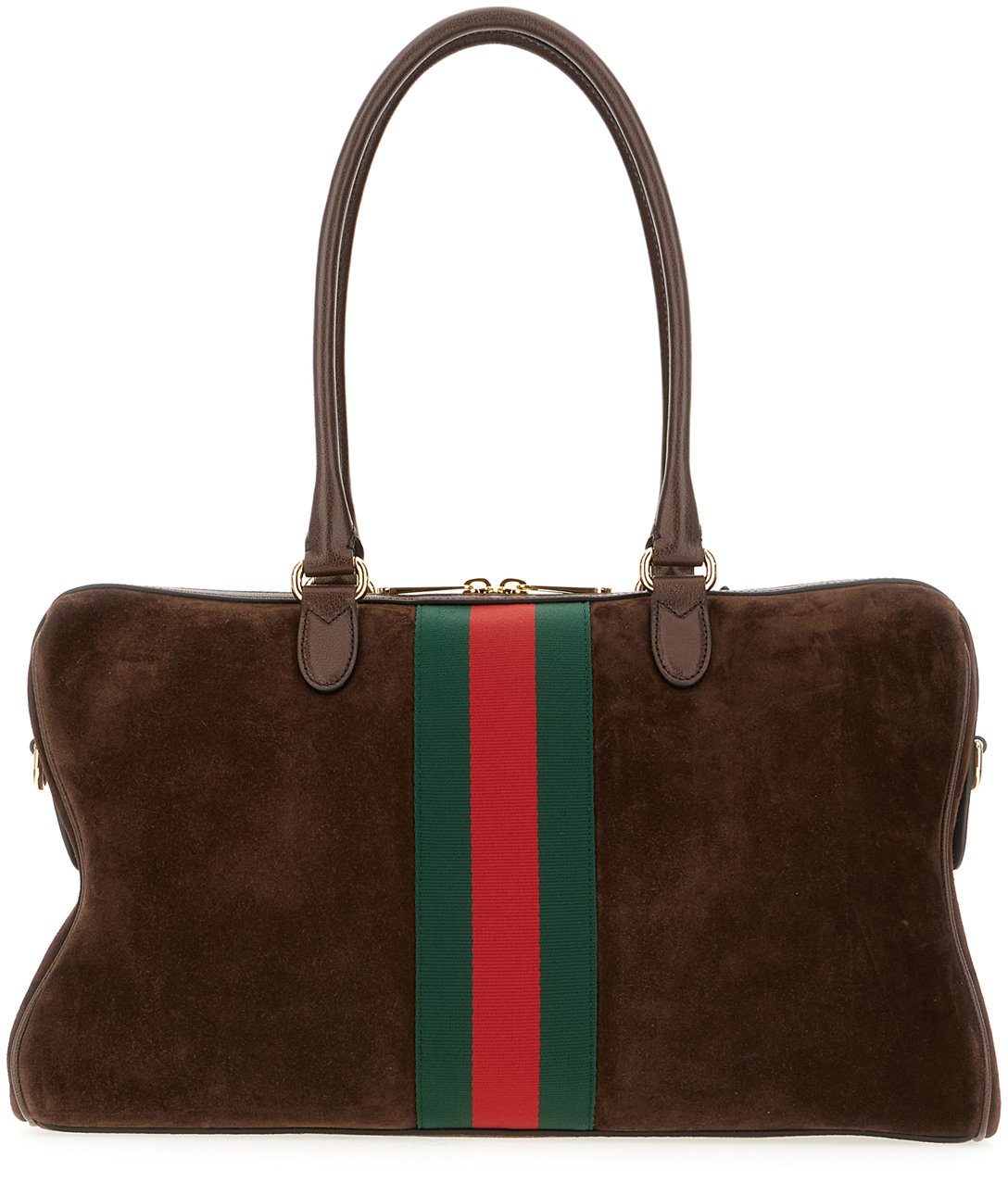 Gucci Gucci Brown suede large Borsetto shopping bag Bruin