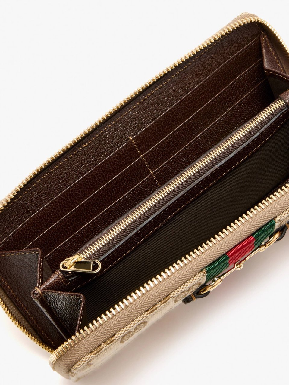 Gucci Beige Wwl Zip-Around Wallet Bruin
