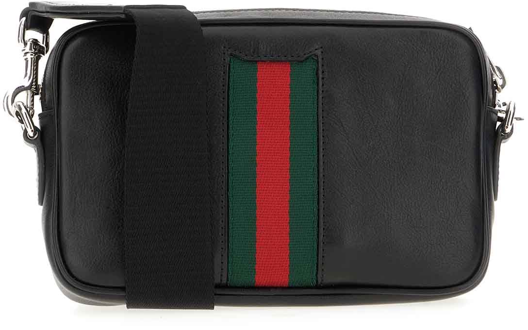Gucci Gucci Black leather crossbody bag Zwart