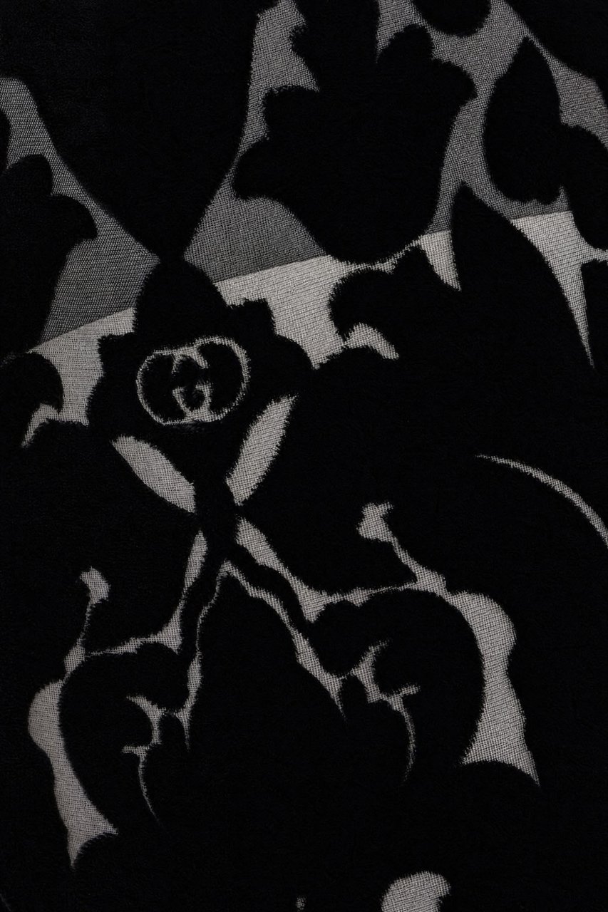 Gucci Black devorÃ¨ blend pants Zwart