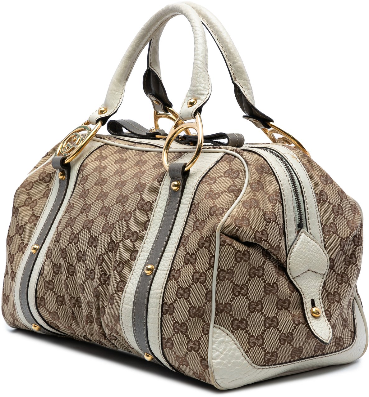 Gucci Medium GG Canvas Interlocking G Boston Bag Bruin