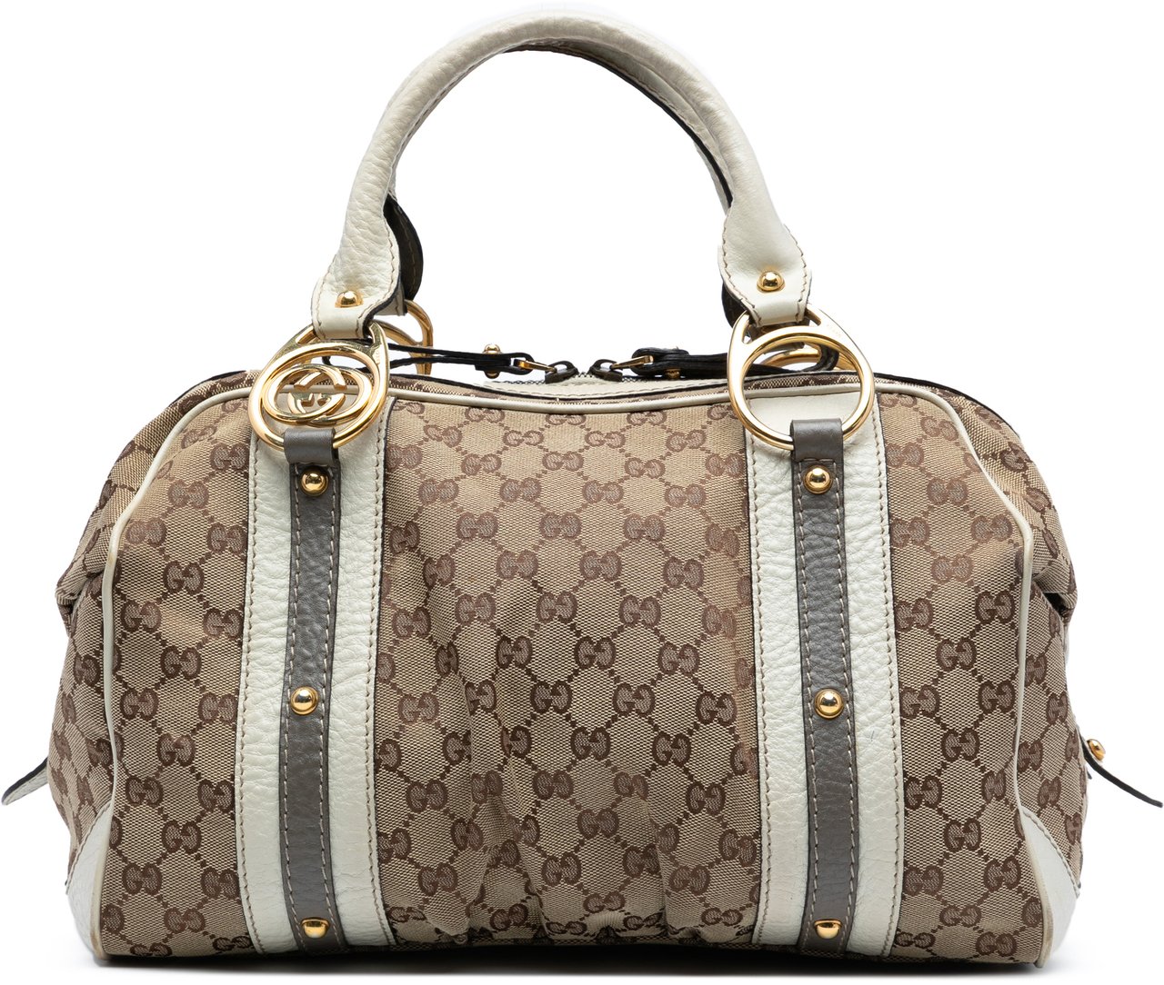Gucci Medium GG Canvas Interlocking G Boston Bag Bruin