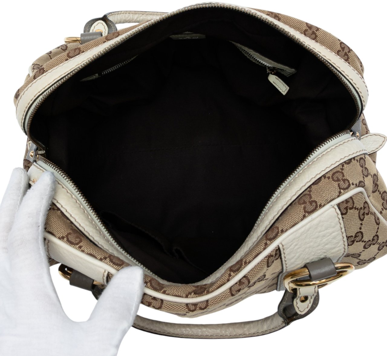 Gucci Medium GG Canvas Interlocking G Boston Bag Bruin