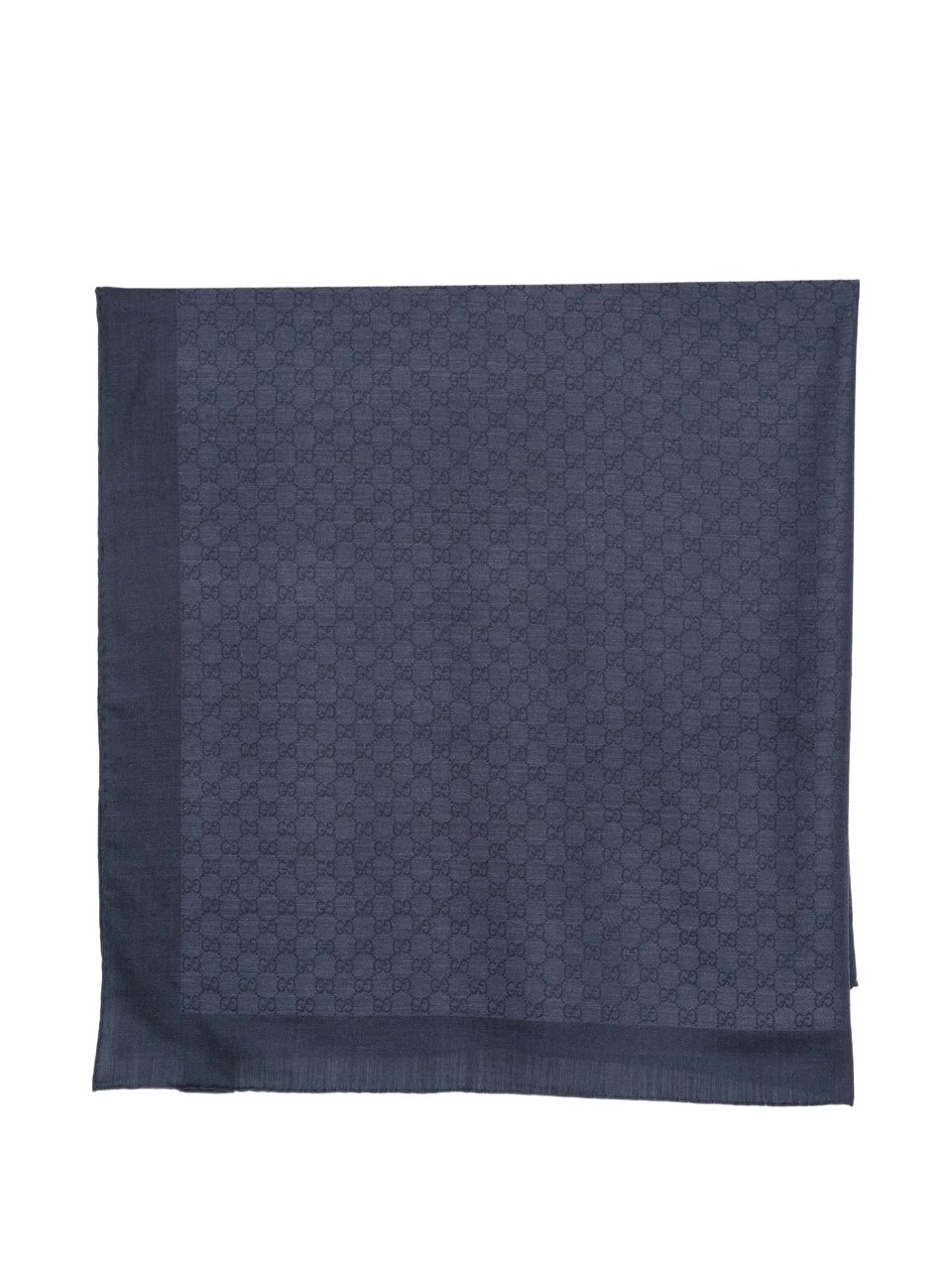 Gucci Blue Monogram Repeating Pattern Rectangular Scarf Blauw