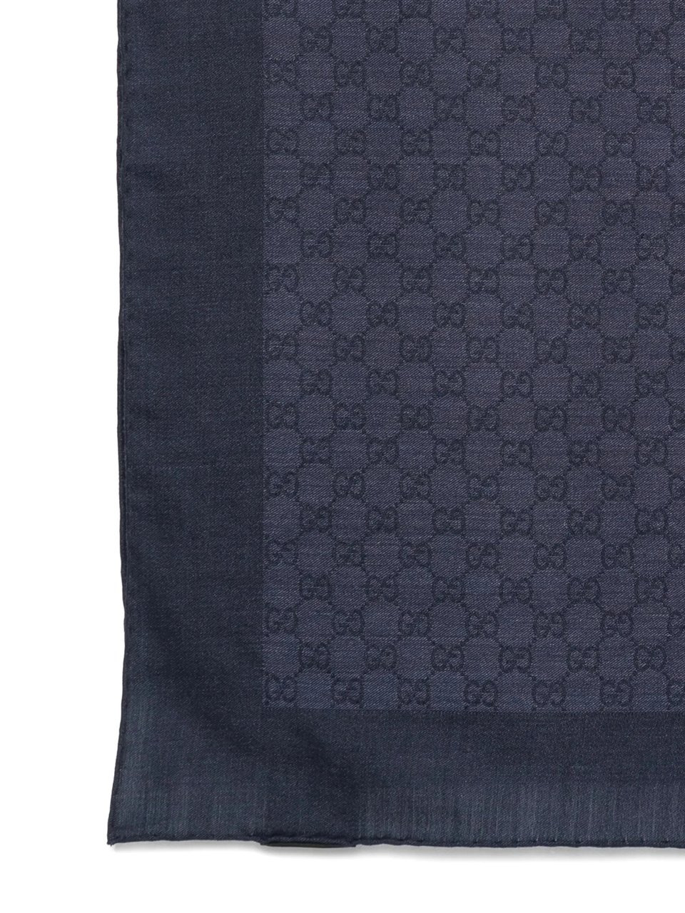 Gucci Blue Monogram Repeating Pattern Rectangular Scarf Blauw
