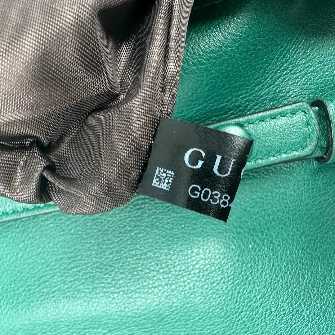 Gucci Gucci Blondie small green leather interlocking G handbag / very good Groen