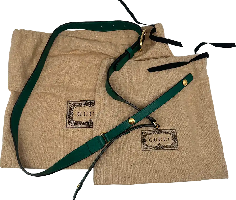 Gucci Gucci Blondie small green leather interlocking G handbag / very good Groen