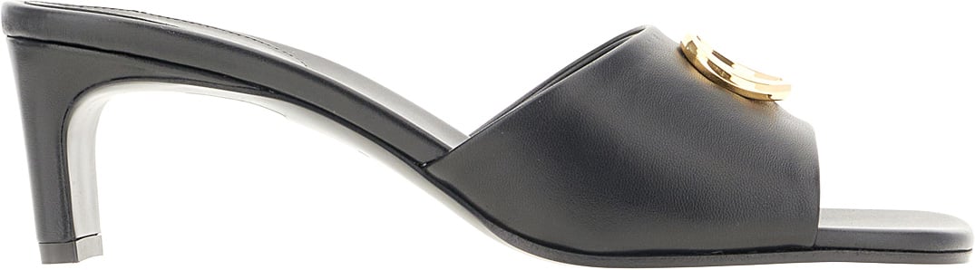 Gucci Black nappa leather mules Zwart
