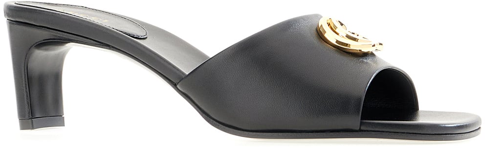 Gucci Black nappa leather mules Zwart