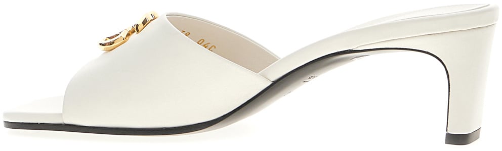 Gucci White nappa leather mules Wit