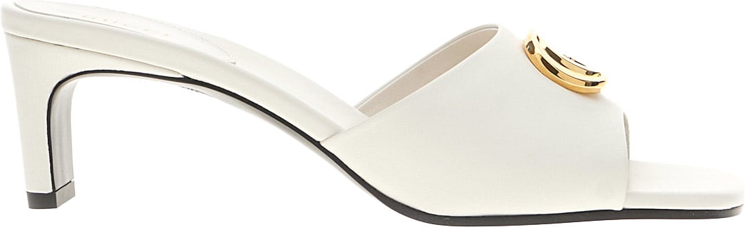Gucci White nappa leather mules Wit