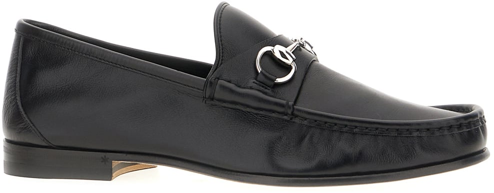 Gucci Black leather Gucci Lugano loafers Zwart