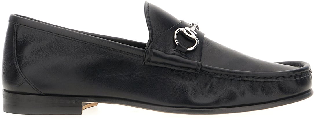 Gucci Black leather Gucci Lugano loafers Zwart
