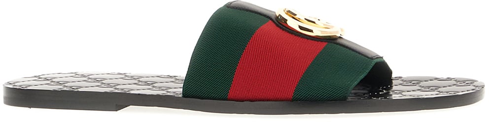 Gucci Black leather slippers Divers