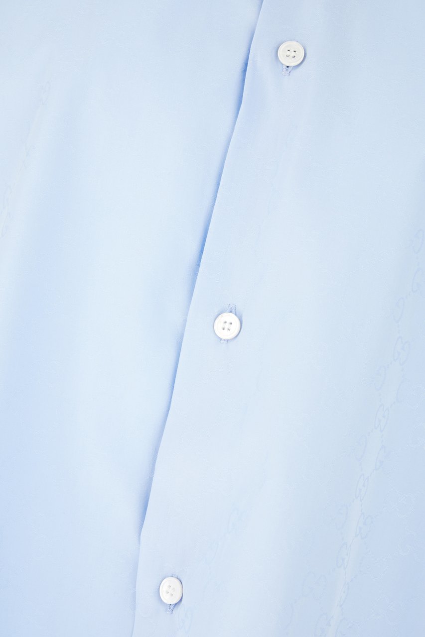 Gucci Light blue poplin shirt Lichtblauw