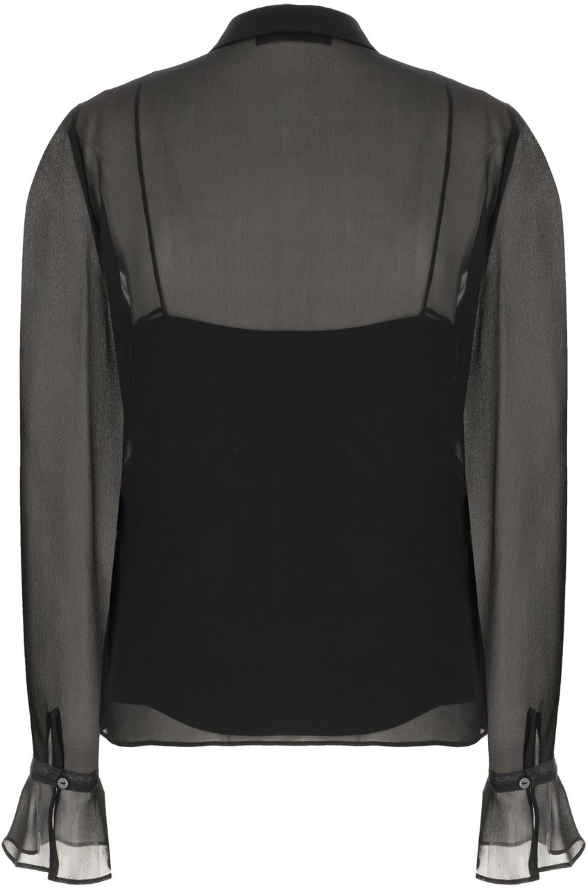 Gucci Black georgette shirt Zwart