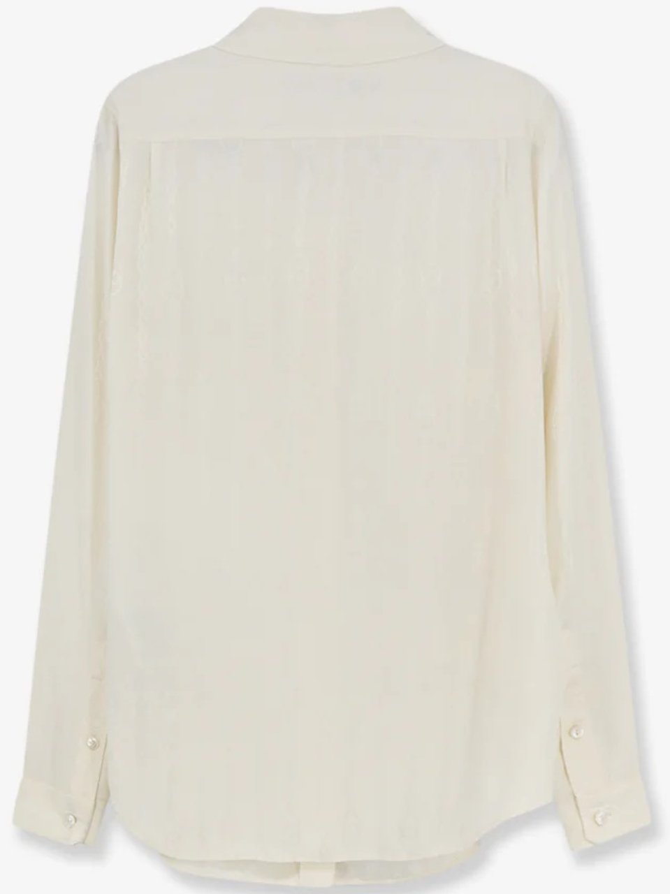 Gucci Neutral Jacquard Chain Motif Long-Sleeve Shirt Wit