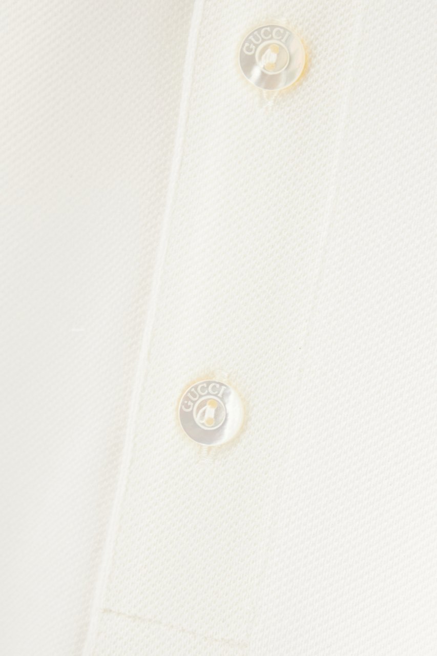 Gucci White piquet polo shirt Wit