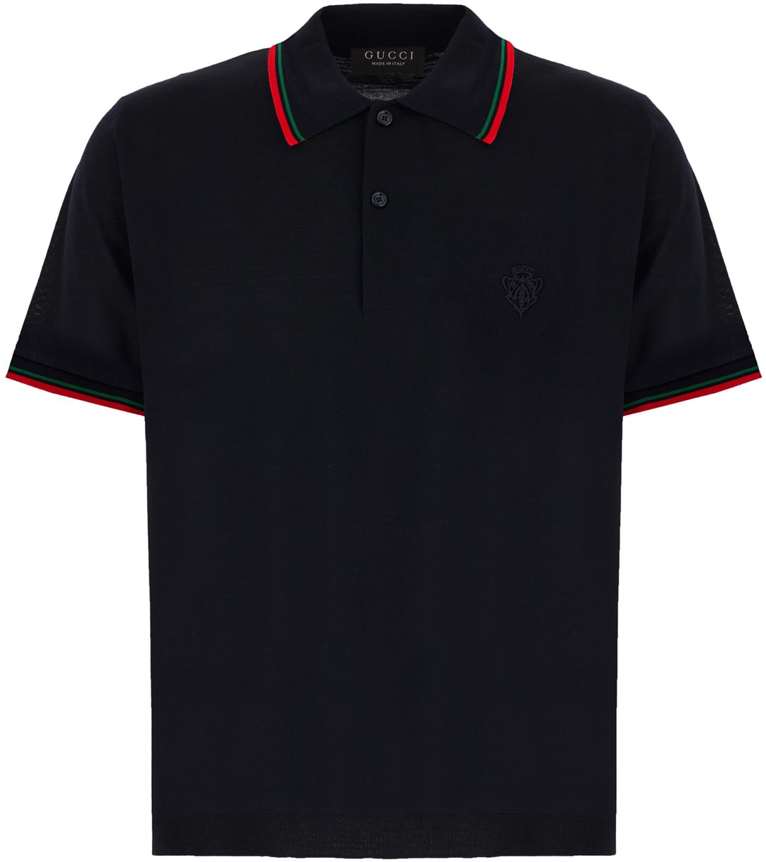 Gucci Midnight blue cotton polo shirt Blauw
