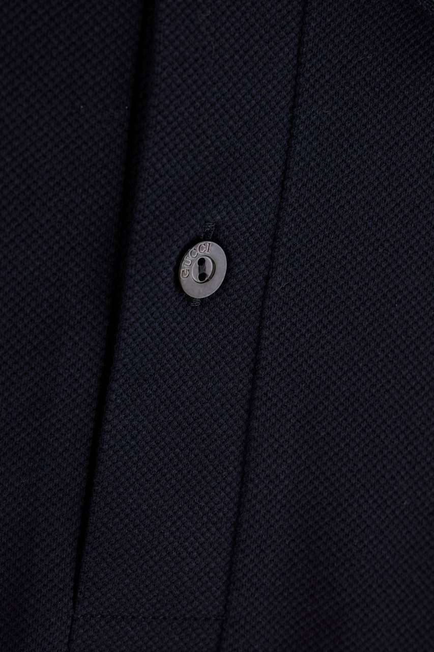 Gucci Midnight blue cotton polo shirt Blauw