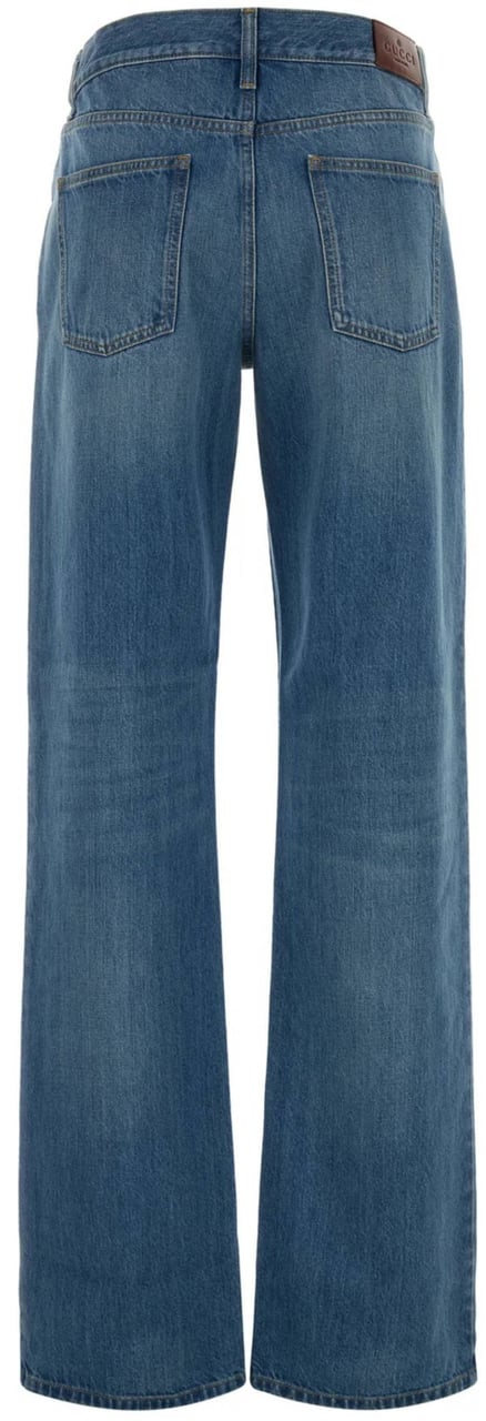Gucci Blue Low Straight Denim Pants Groen