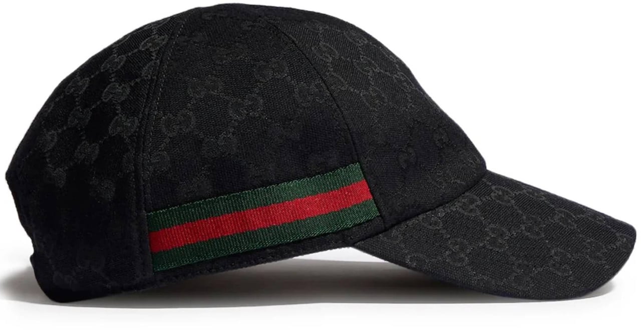 Gucci Black Hat Monogram Baseball Cap Zwart