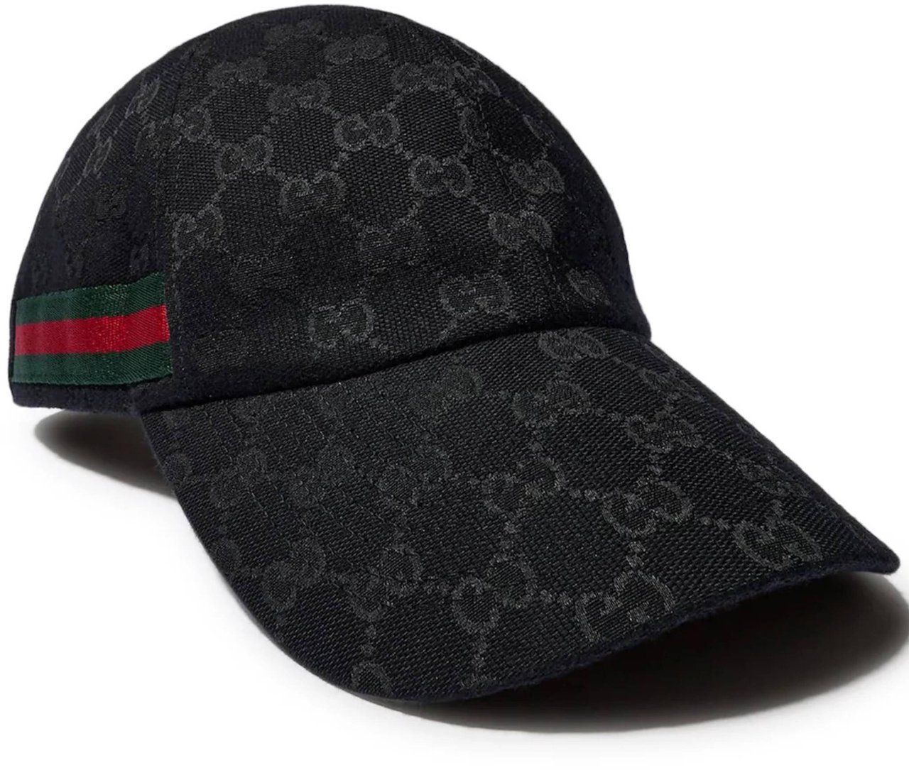 Gucci Black Hat Monogram Baseball Cap Zwart