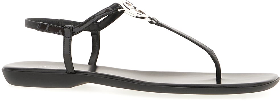 Gucci Black leather sandals Zwart