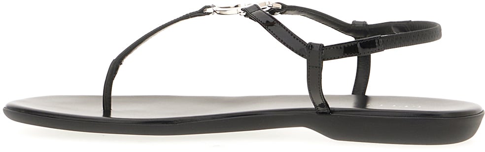 Gucci Black leather sandals Zwart