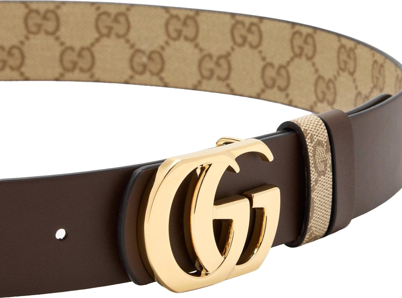 Gucci Beige Belt W.35 Canvas Accessory Bruin