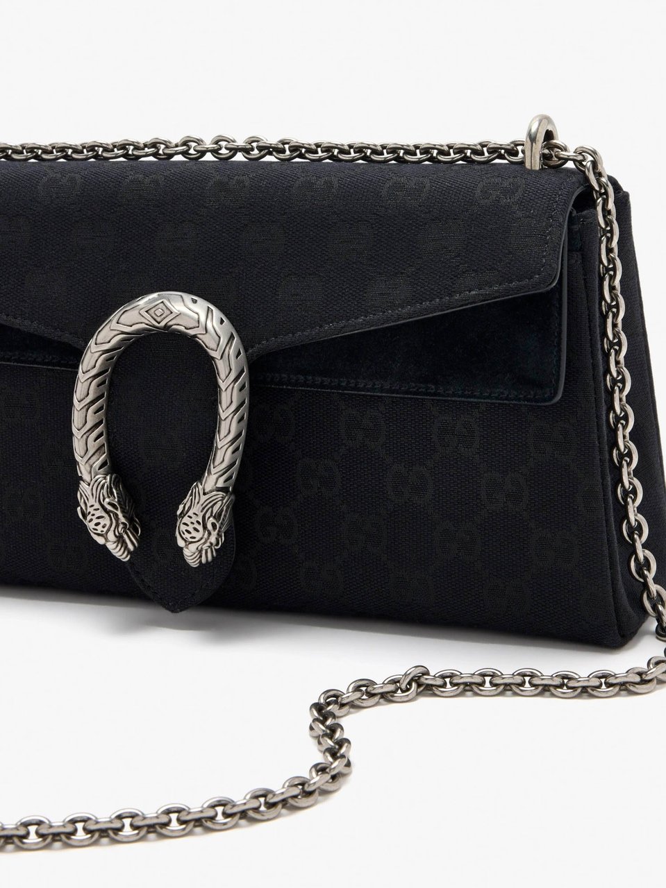 Gucci Black Dionysus Leather Shoulder Bag Zwart