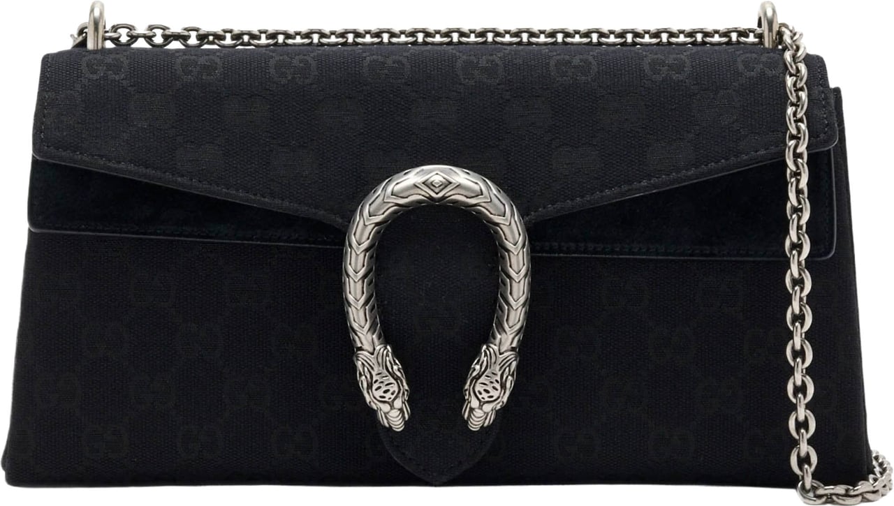 Gucci Black Dionysus Leather Shoulder Bag Zwart