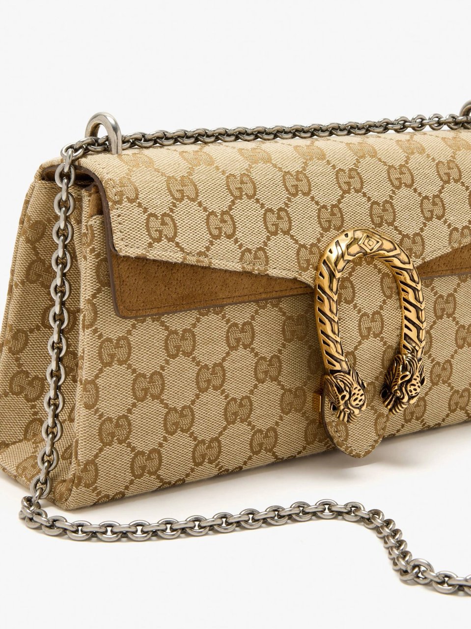 Gucci Beige Dionysus Canvas Shoulder Bag Neutraal