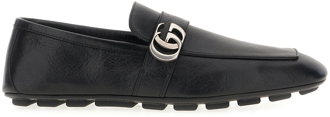 Gucci Black leather loaffers Zwart