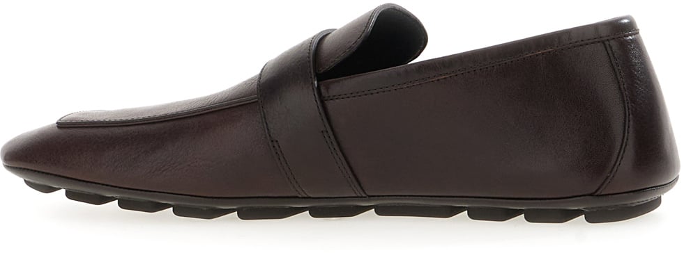 Gucci Dark brown leather loafers Bruin