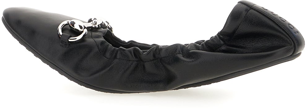 Gucci Black leather Prima ballerinas Zwart